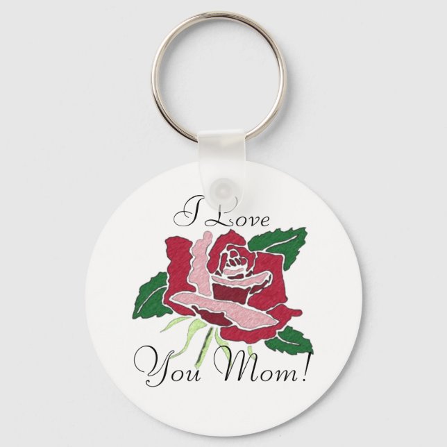 Porte-clés Je t'aime maman ! porte - clé rose (Recto)