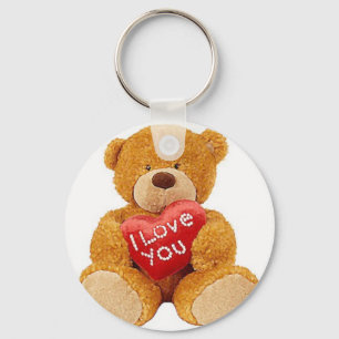 Porte-clés Je t'aime ours en peluche