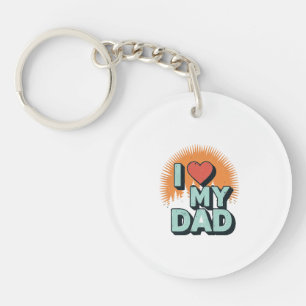 Porte-clés Je t'aime Papa – Idée de cadeau de poch
