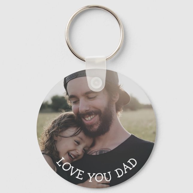 Porte-clés Je t'aime papa, Photo personnalisée (Recto)
