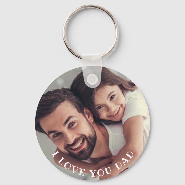 Porte-clés Je t'aime Papa, Photo personnalisée (Recto)
