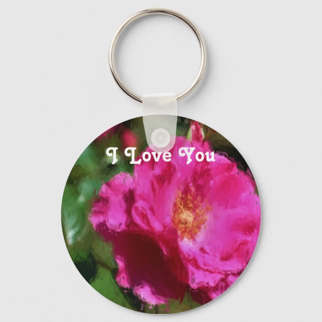 Porte-clés Je T'Aime Rose Rose Flower Porte - clé (Recto)