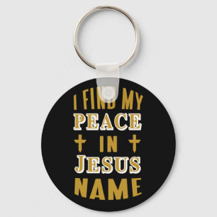 Porte-clés Je trouve ma paix en Jésus Nom