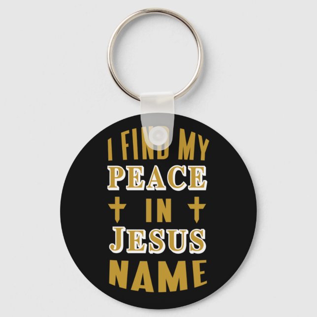 Porte-clés Je trouve ma paix en Jésus Nom (Recto)