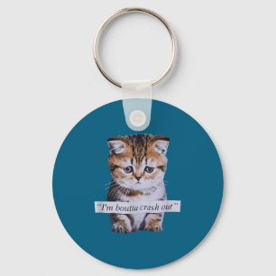 Porte-clés Je vais m'écraser Chat Mème drôle Chat amateur d'a