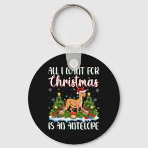 Porte-clés Je Veux Pour Noël Est Un Antelope Xmas Tree Light