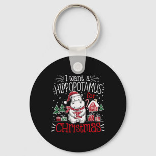 Porte-clés Je veux un hippopotame de Noël Pyjamas mignons Hip