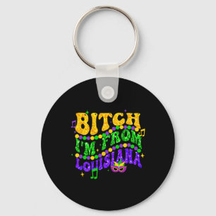 Porte-clés Je viens de Louisiana Mardi Gras Fleur De Lis Fat