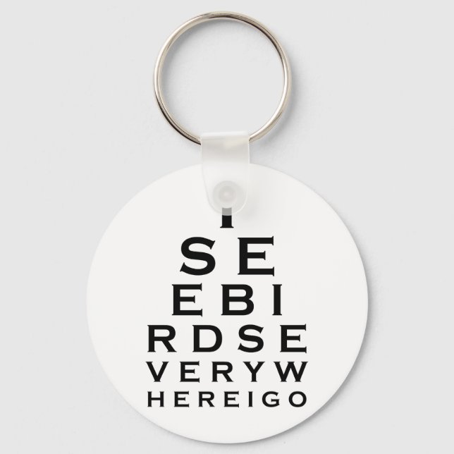 Porte-clés Je Vois Oiseaux Eyechart (Recto)