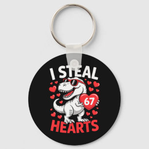 Porte-clés Je vole 67 cœurs Drôle 67 Saint-Valentin Dinosaure