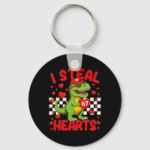Porte-clés Je vole des cœurs 67 Saint-Valentin 67 Dinosaure T