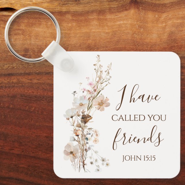 Porte-clés Jean 15:15 Je t'ai appelé amis Bible Verse (Recto)