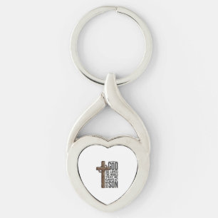 Porte-clés Jean 3_16 Croix Gravure Vintage Design Chrétien