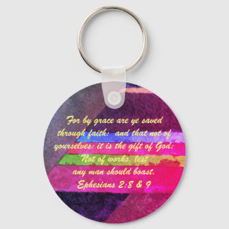 Porte-clés Jean 3:16 & Éphésiens 2:8 & 9 Porte - clé de la vé