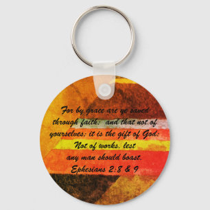 Porte-clés Jean 3:16 & Éphésiens 2:8 & 9 Porte - clé de la vé