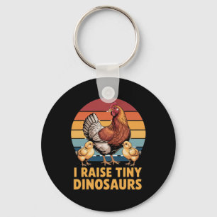 Porte-clés J'élève des dinosaures minuscules Amoureux de poul