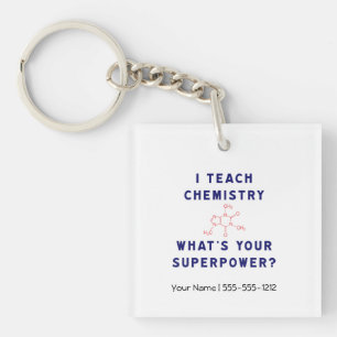 Porte-clés J'enseigne à chimie ce qui est la votre