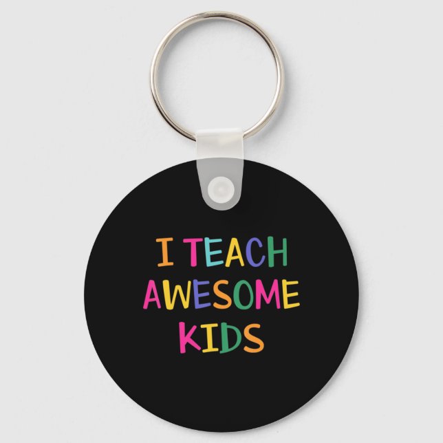 Porte-clés J'Enseigne Awesome Enfants Enseignant Autisme (Recto)