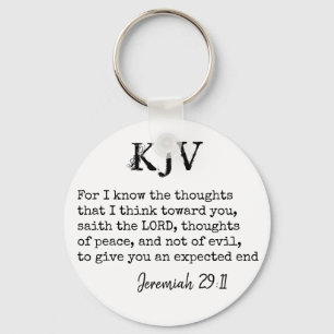 Porte-clés Jeremiah 29:11 KJV Bible Quote - Can Be Customized