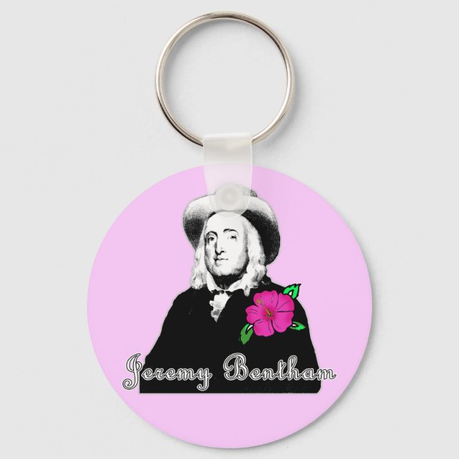 Porte-clés Jeremy Bentham avec une fleur tropicale (Recto)