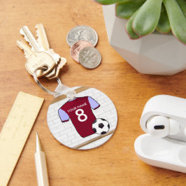Porte-clés Jersey de football de base-ball Claret bleu person
