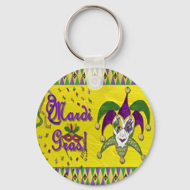 Porte-clés Jester Mask Mardi Gras Arlequin (Recto)