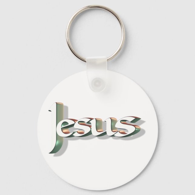 Porte-clés Jésus 3D Vert 3D (Recto)