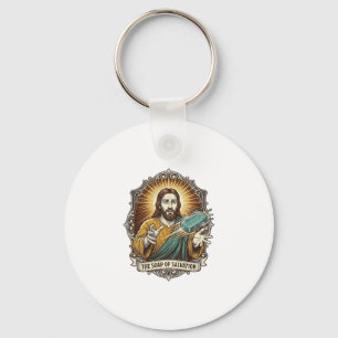 Porte-clés Jésus a laissé tomber le savon glissant sous la do