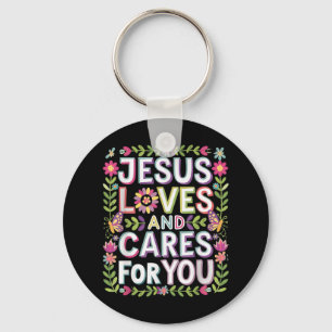 Porte-clés Jésus Aime Et S'Occupe De Vous