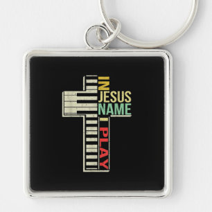 Porte-clés Jésus amour   En Jésus Nom Je Joue Piano Christian
