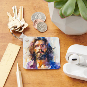 Porte-clés Jésus-Christ aquarelle