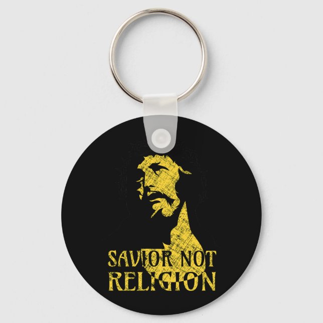 Porte-clés Jésus Christ - Sauveur Pas Religion (Recto)
