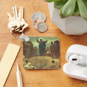 Porte-clés Jésus Christ Sermon sur le Mont, Religion Vintage