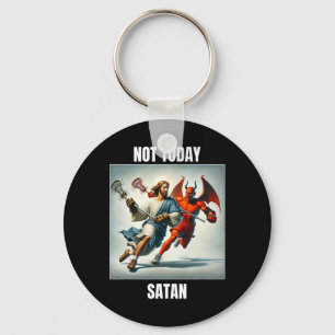 Porte-clés Jésus Contre Satan Jouer À La Crosse - Pas Aujourd