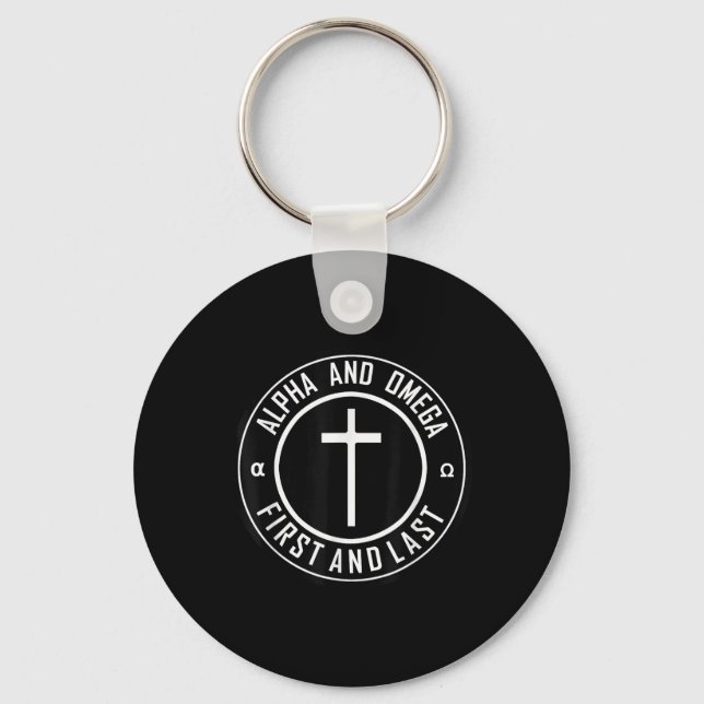 Porte-clés Jésus Croix Cercle Drôle Alpha Et Oméga - Premier  (Recto)
