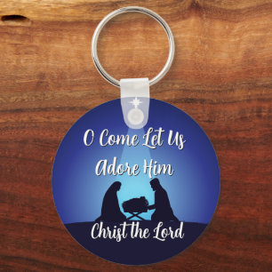Porte-clés Jésus dans la crèche Scène de Noël religieuse de l
