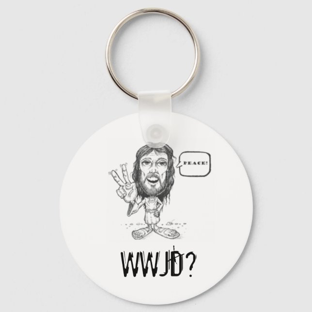Porte-clés Jesus-Drawing, WWJD ? Porte - clé (Recto)