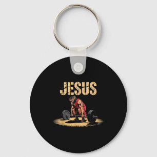 Porte-clés Jésus drôle de musculation humour chrétien de gym 