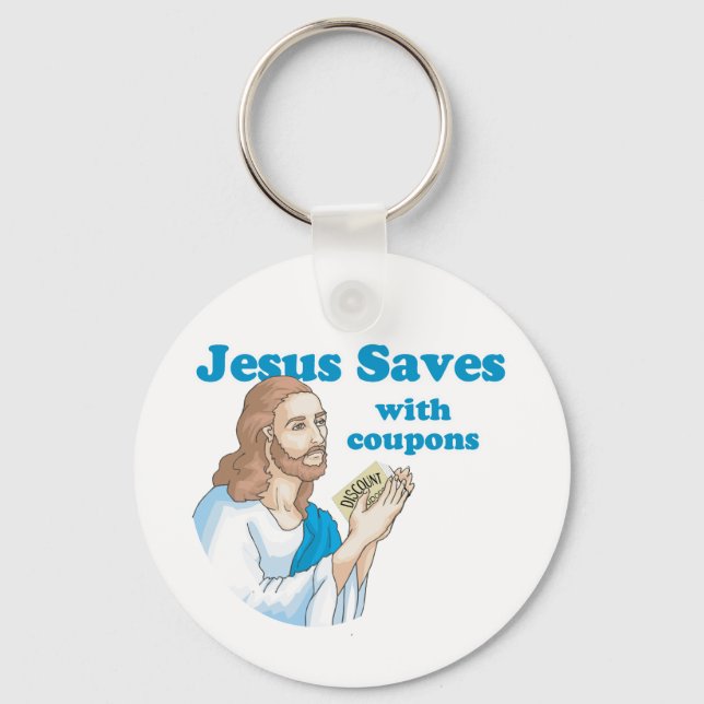 Porte-clés Jésus économise avec des coupons (Recto)