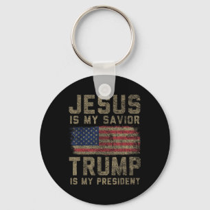 Porte-clés Jésus Est Mon Sauveur Trump Est Mon Président _1