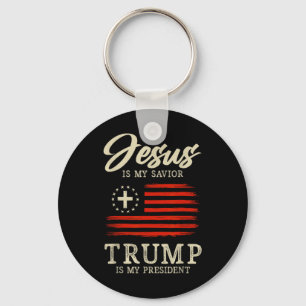 Porte-clés Jésus Est Mon Sauveur Trump Est Mon Président 2024