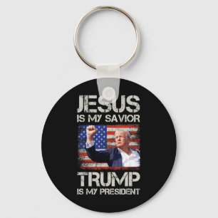 Porte-clés Jésus Est Mon Sauveur Trump Est Mon Président Amér