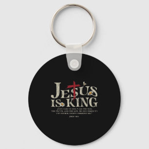 Porte-clés Jésus est roi verset biblique Jean 14_6 Dieu chrét