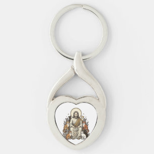 Porte-clés Jésus et Chats Vintage