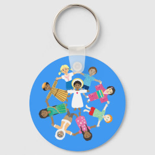 Porte-clés Jésus et les petits enfants