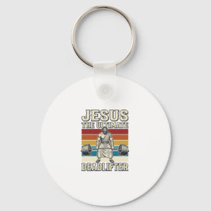 Porte-clés Jésus le souleveur de poids ultime Design Vectorie