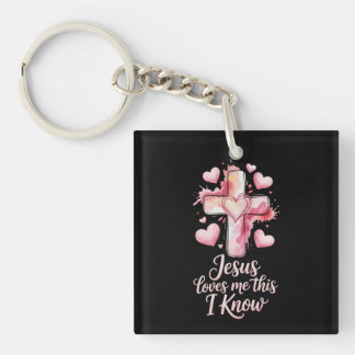 Porte-clés Jesus Loves Me Valentine Keychain