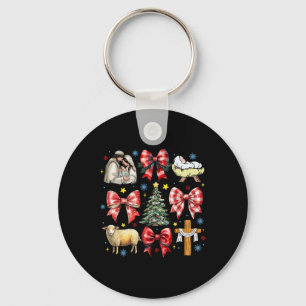 Porte-clés Jésus Naissance Coquette Noël Bow Nativité Scène