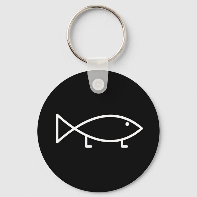 Porte-clés Jésus Poisson avec pattes - Porte - clé (Recto)