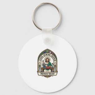 Porte-clés Jésus Réparation Couture Cœur Réparé Jésus Réparat
